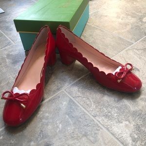 Kate Spade Red Scalloped Bow Pumps
